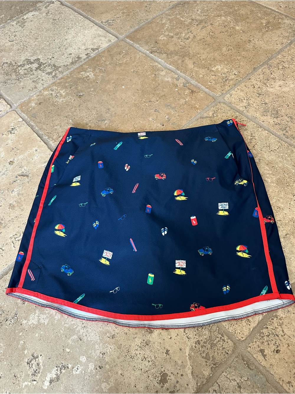 Polo by Ralph Lauren Navy Skort with Red Trim and Mini Summer Icons